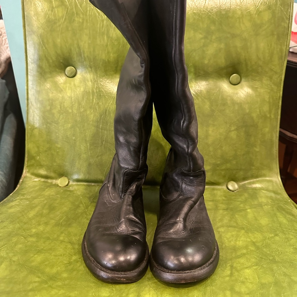 Black Leather Riding Boots